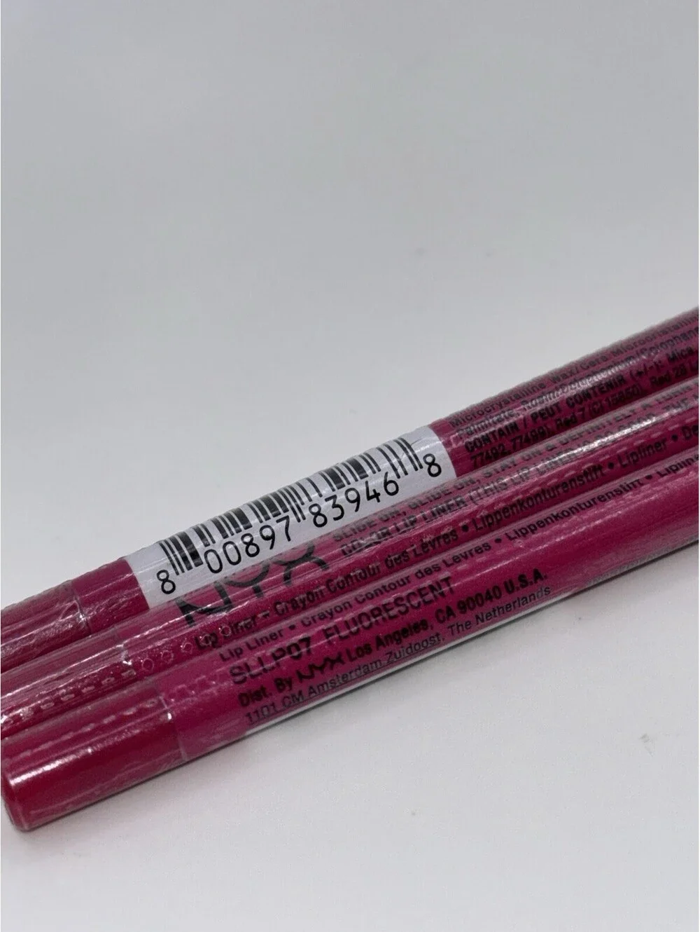 3 NYX Slide On Glide On Stay On Definitely A Turn On Lip Liner Fluorescent